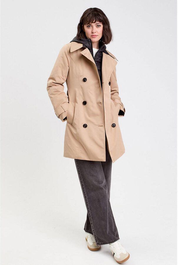 Cache trenchcoat camel zwart - Foto 2