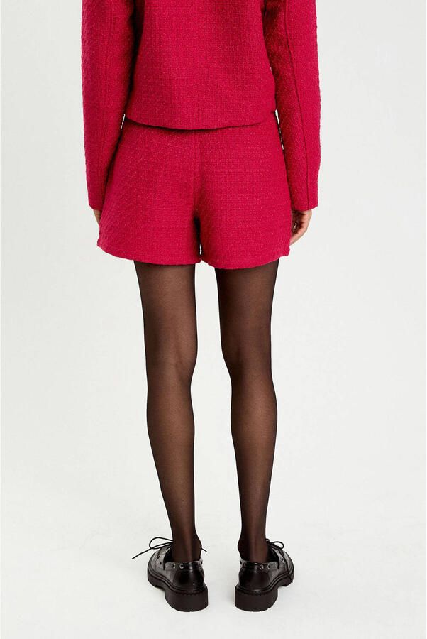 Cache tweed regular high waist casual short rood - Foto 2
