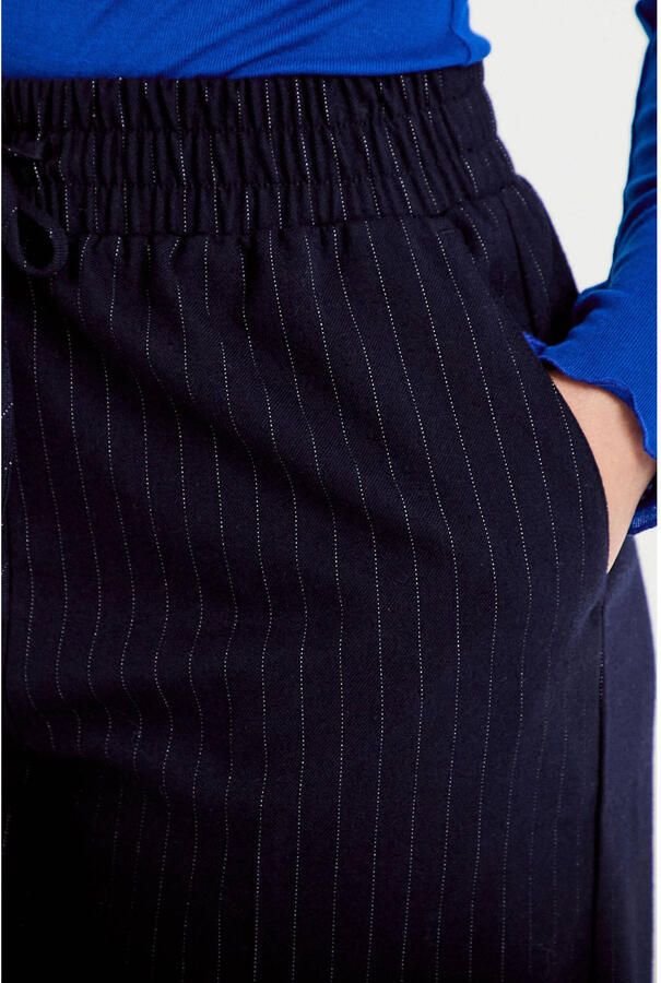 Cache wide leg broek met krijtstreep donkerblauw - Foto 2