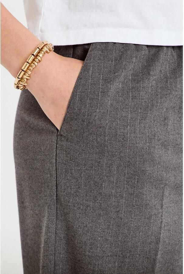 Cache wide leg broek met krijtstreep grijs - Foto 2