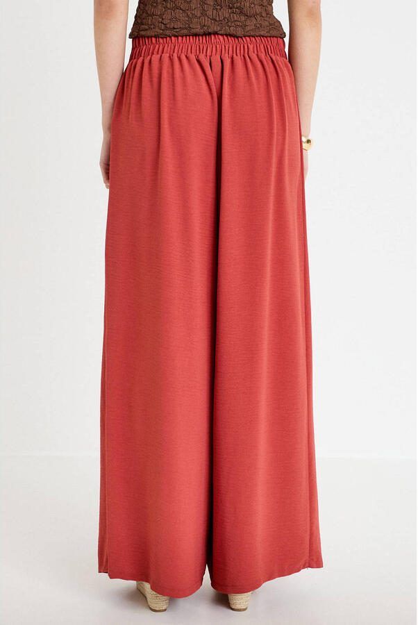 Cache wide leg high waist broek koraalrood - Foto 3