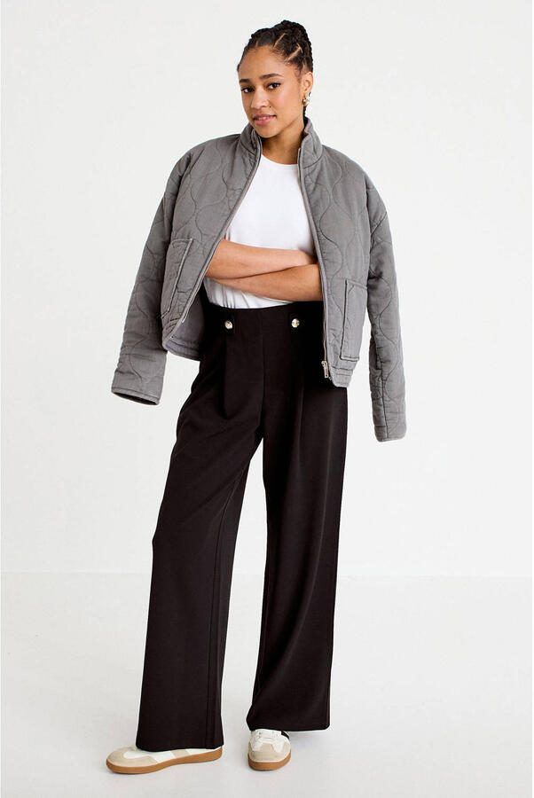 Cache wide leg high waist broek zwart - Foto 3