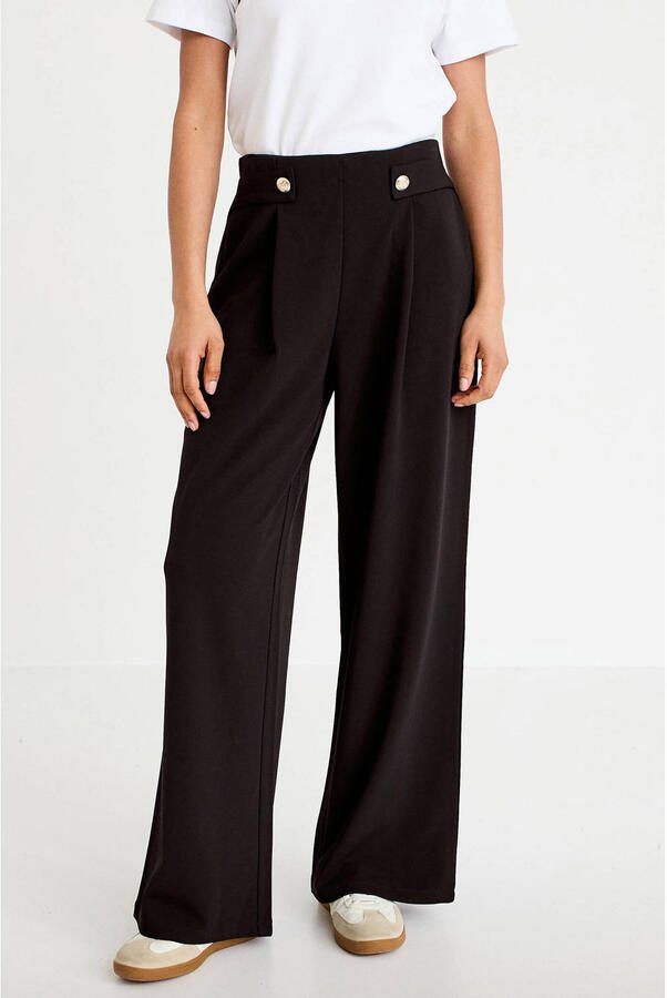 Cache wide leg high waist broek zwart - Foto 2