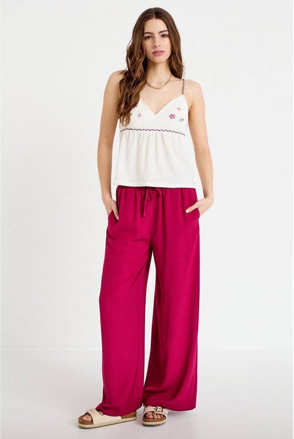 Cache wide leg high waist casual broek fuchsia - Foto 3