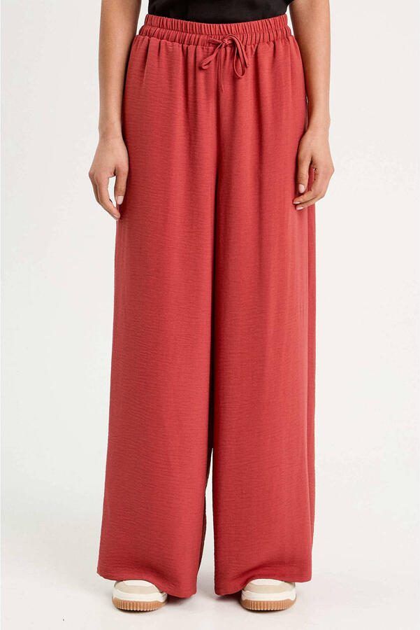Cache wide leg high waist casual broek rood - Foto 1