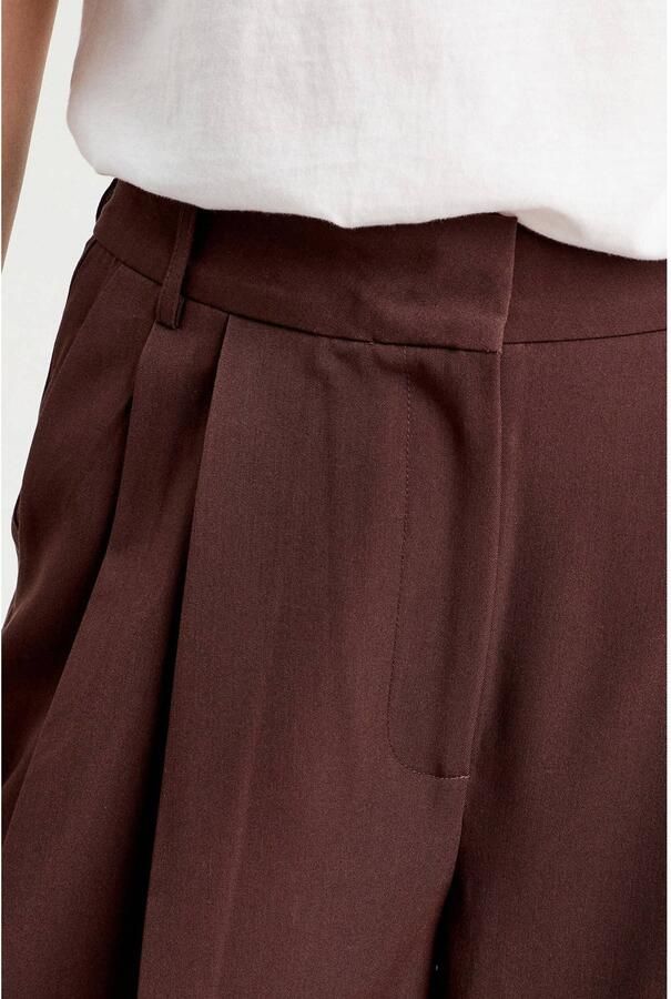 Cache wide leg high waist pantalon donkerbruin - Foto 2