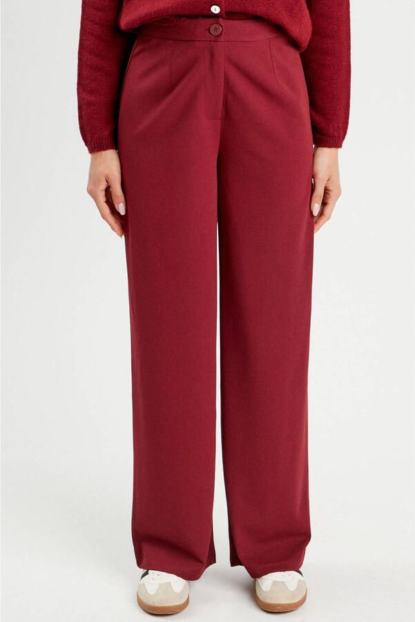 Cache wide leg high waist pantalon roodbruin - Foto 2