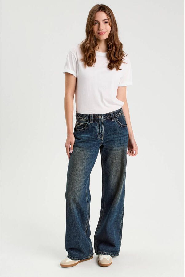 Cache wide leg jeans dark blue denim - Foto 2