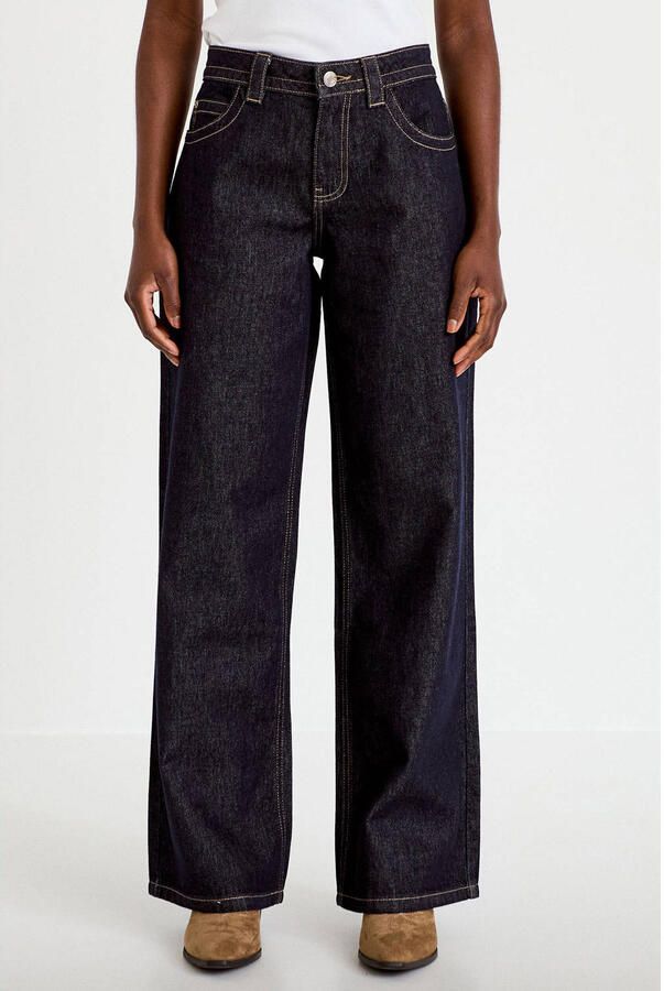 Cache wide leg jeans donkerblauw
