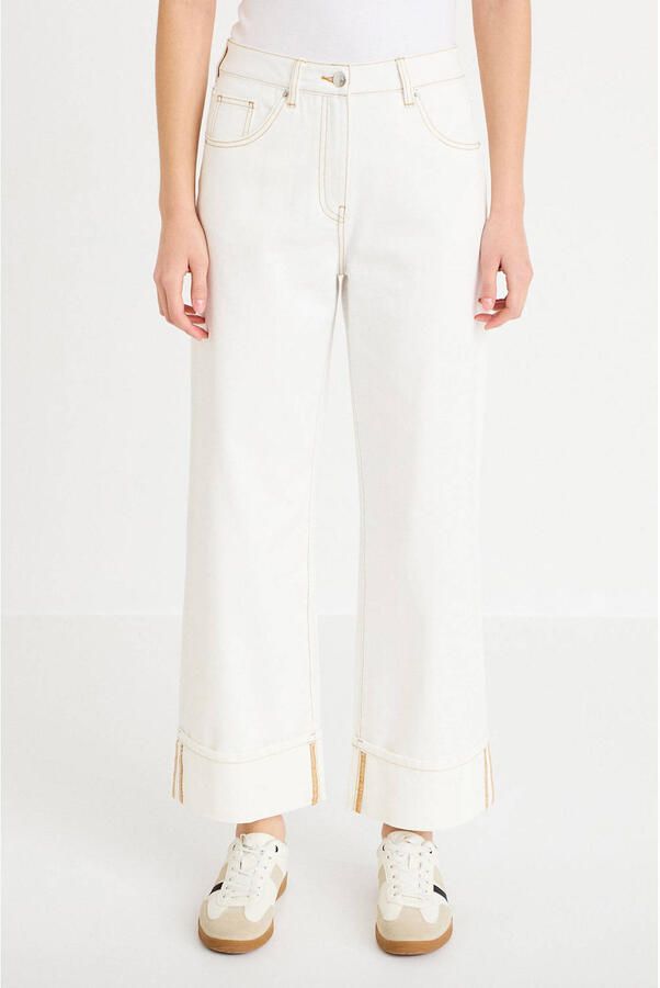 Cache wide leg jeans ecru