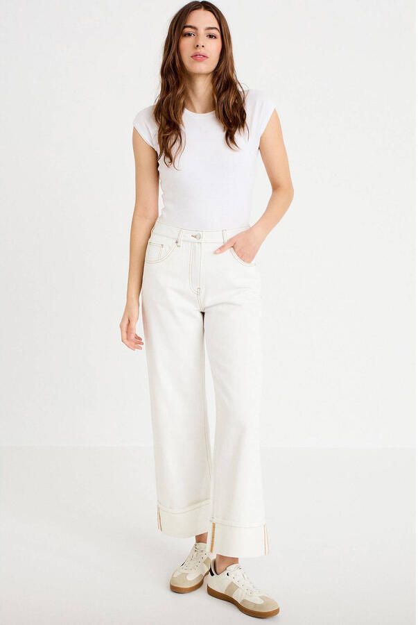 Cache wide leg jeans ecru - Foto 3