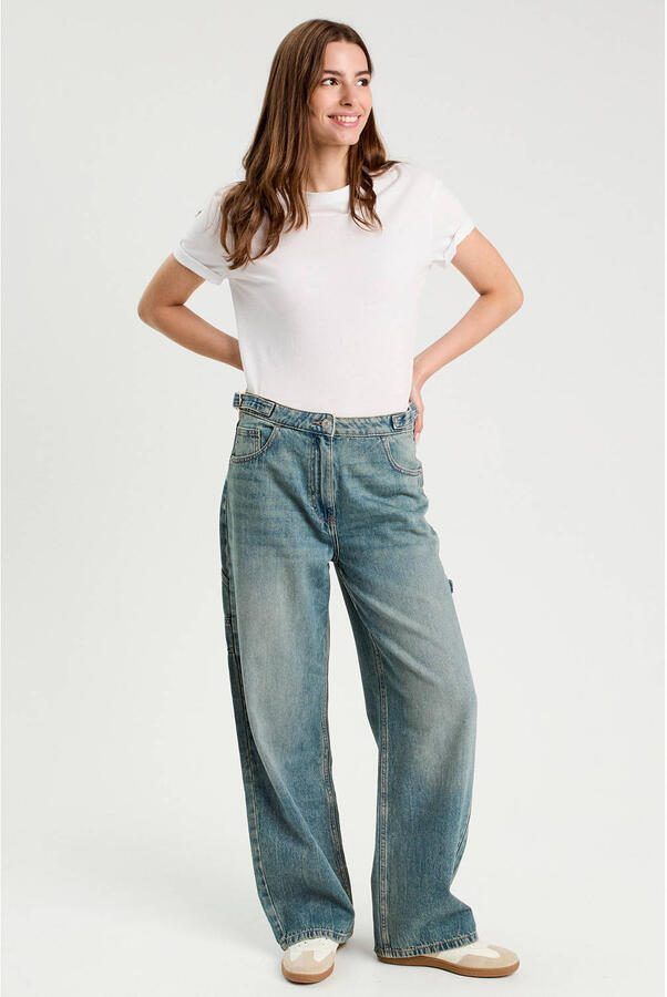Cache wide leg jeans medium blue denim - Foto 2