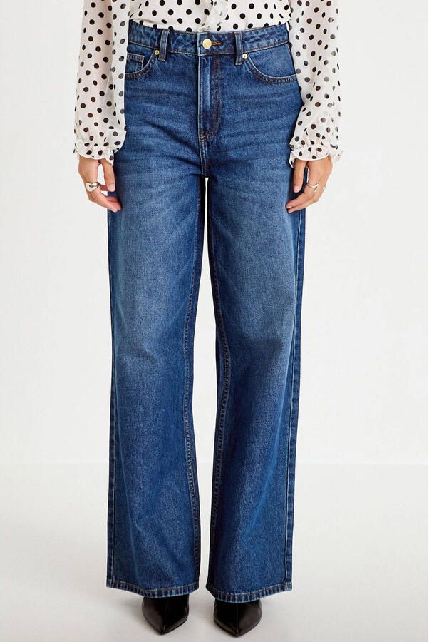 Cache wide leg jeans stonewashed