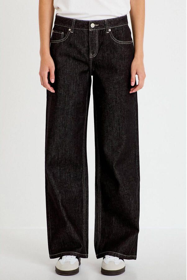 Cache wide leg jeans zwart