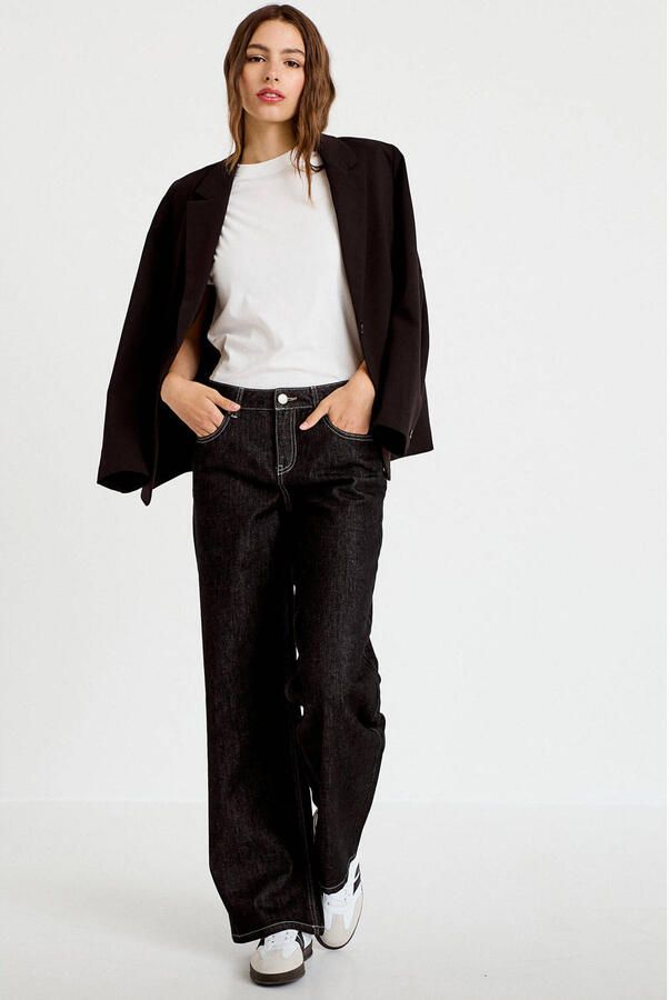 Cache wide leg jeans zwart - Foto 3