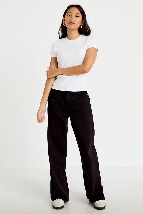 Cache wide leg jeans zwart - Foto 3