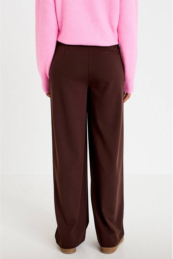 Cache wide leg pantalon donkerbruin - Foto 3
