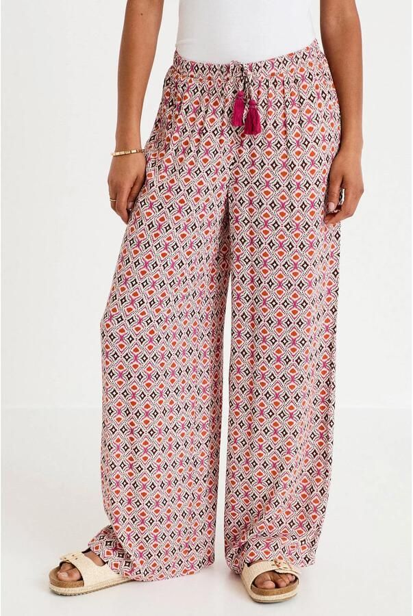 Cache wide leg regular waist broek multi