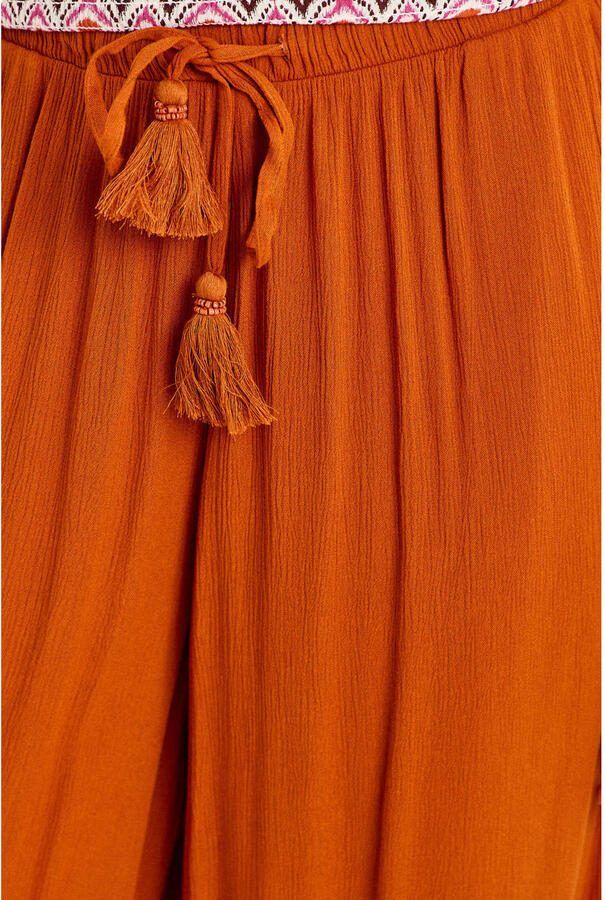 Cache wide leg regular waist casual broek donker oranje - Foto 2