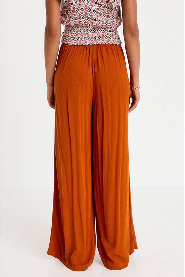 Cache wide leg regular waist casual broek donker oranje - Foto 3