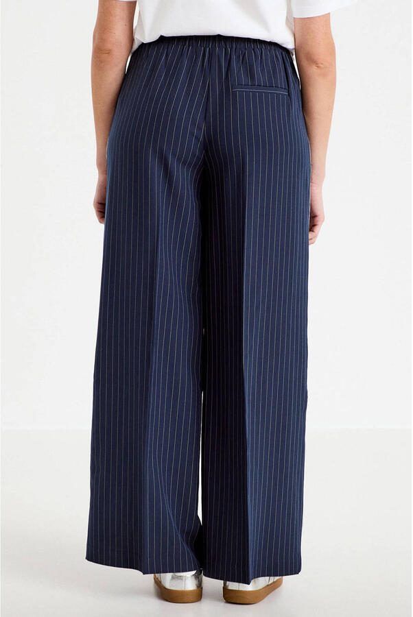 Cache wide leg regular waist casual broek met krijtstreep - Foto 2