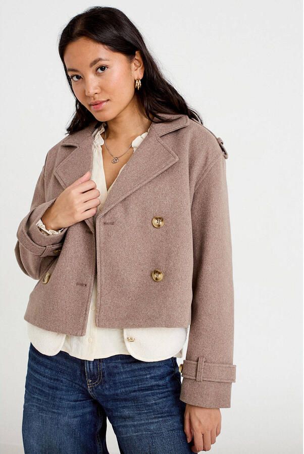 Cache wintermantel taupe