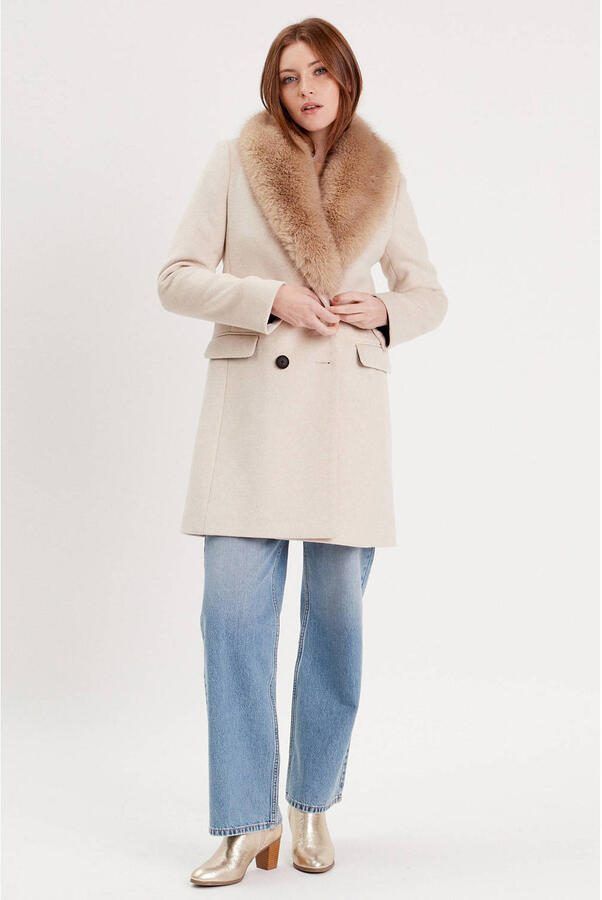 Cache wollen manteljas beige - Foto 2