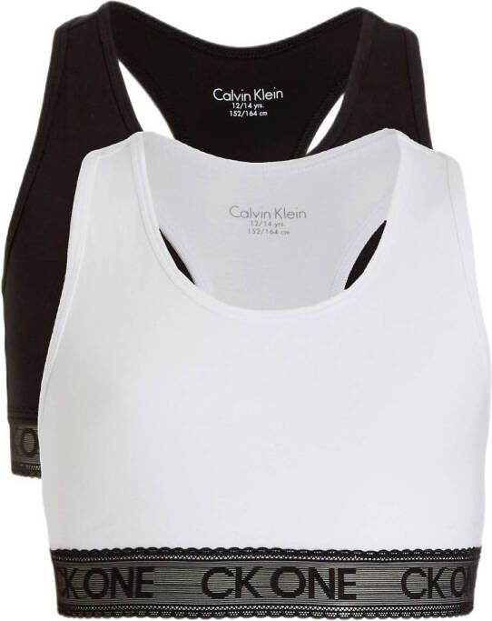 Calvin Klein bh top set van 2 zwart wit