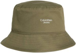 Calvin Klein bucket hat met logo kaki