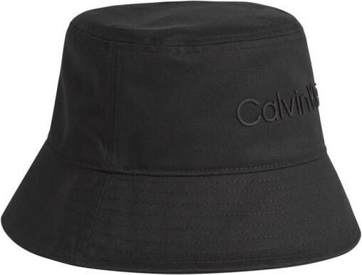 Calvin Klein bucket hat met logo zwart