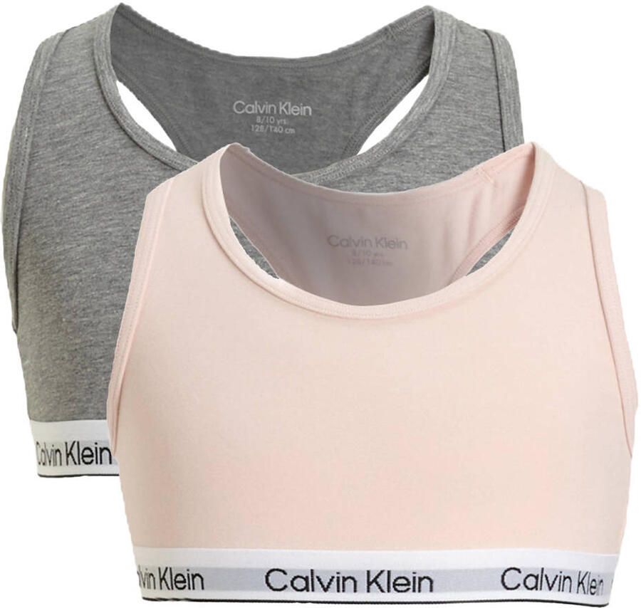 Calvin Klein Bh top zalmroze grijs