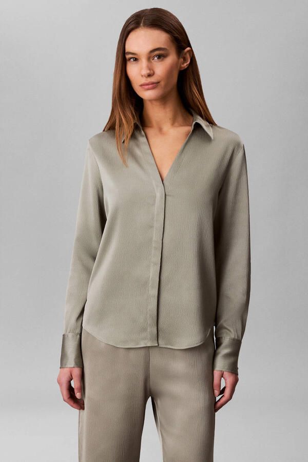 Calvin Klein Womenswear regular fit blouse met V-hals