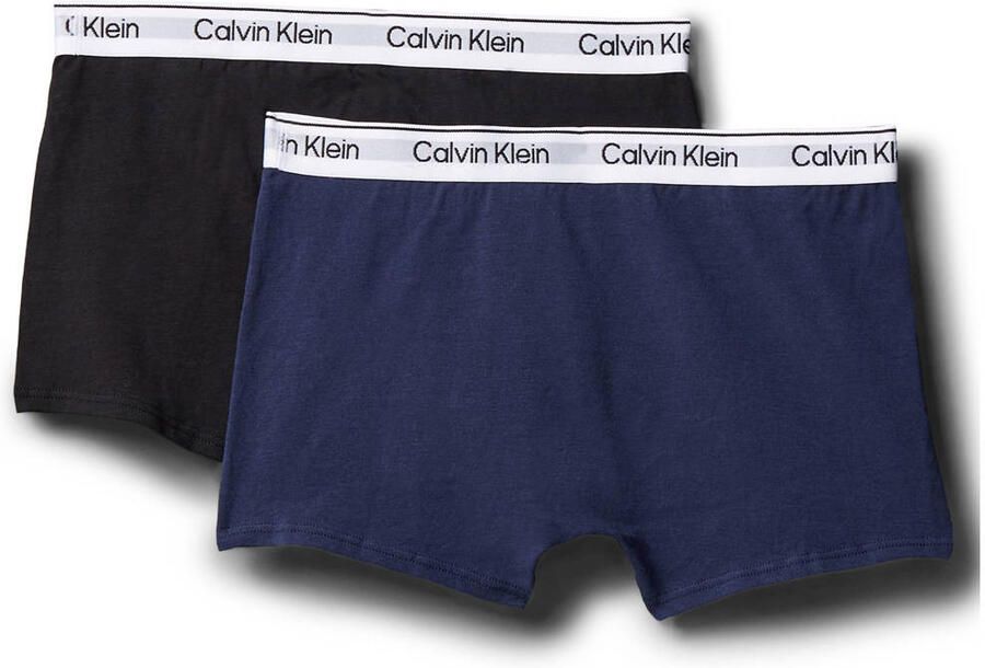 Calvin Klein boxershort donkerblauw zwart (set van 2) Jongens Stretchkatoen maat 140-152 - Foto 2