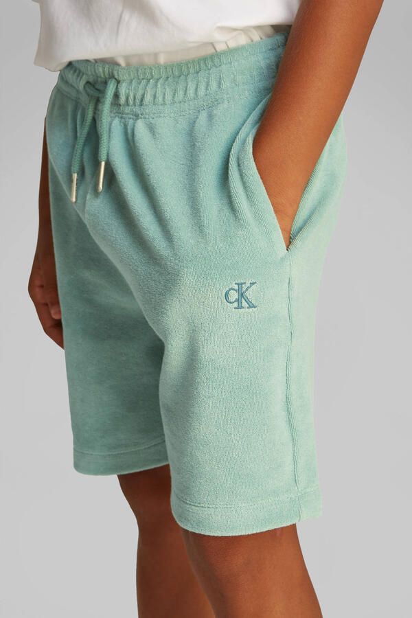 Calvin Klein Jeans Regular fit korte broek met logostitching model 'TOWELLING TEXTURE' - Foto 2