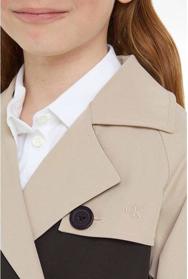 Calvin Klein coat zomer zwart Jas Meisjes Polyester Klassieke kraag Meerkleurig 140 - Foto 3