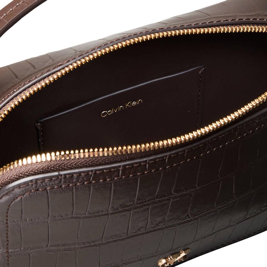 Calvin Klein crossbody tas CK Croc donkerbruin - Foto 2