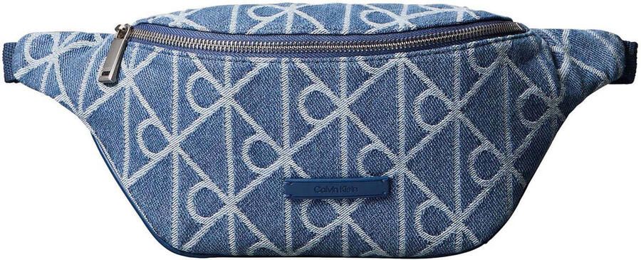 Calvin Klein denim heuptas met logoprint blauw