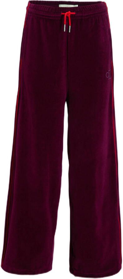 Calvin Klein fluwelen Wide leg casual broek paars