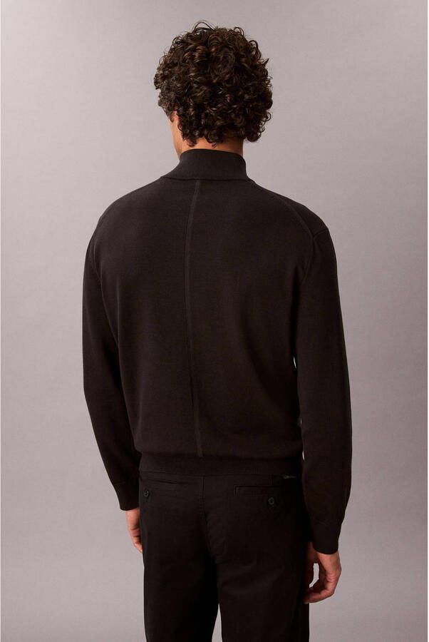 CALVIN KLEIN Heren Truien & Vesten Ls Supima Qz Sweater 12gg Zwart - Foto 7