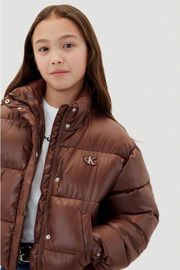 Calvin Klein gewatteerde winterjas bruin - Foto 2