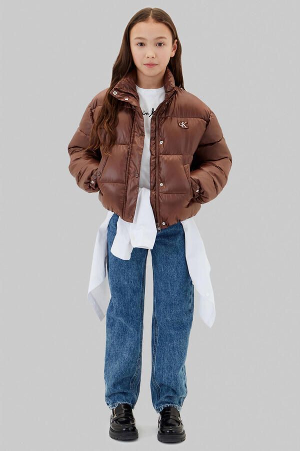 Calvin Klein gewatteerde winterjas bruin - Foto 3