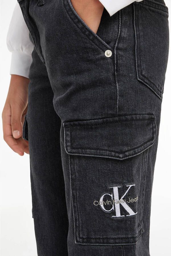 Calvin Klein high waist wide leg jeans MR STRAIGHT charcoal grey rgd Grijs Meisjes Katoen 140 - Foto 2