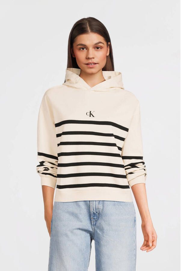 Calvin Klein Hoodie CK LOGO BOXY FIT STRIPES HOODIE voor kinderen tot 16 jaar met capuchon - Foto 2
