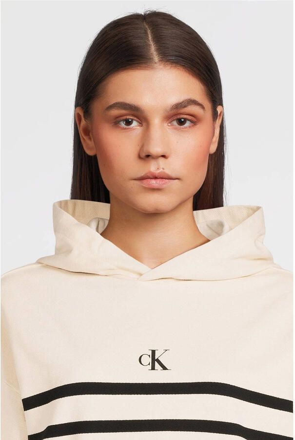 Calvin Klein Hoodie CK LOGO BOXY FIT STRIPES HOODIE voor kinderen tot 16 jaar met capuchon