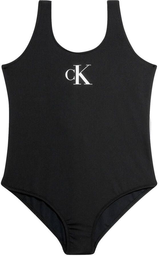 Calvin Klein Badpak Zwart Meisjes Polyester Logo 128 140
