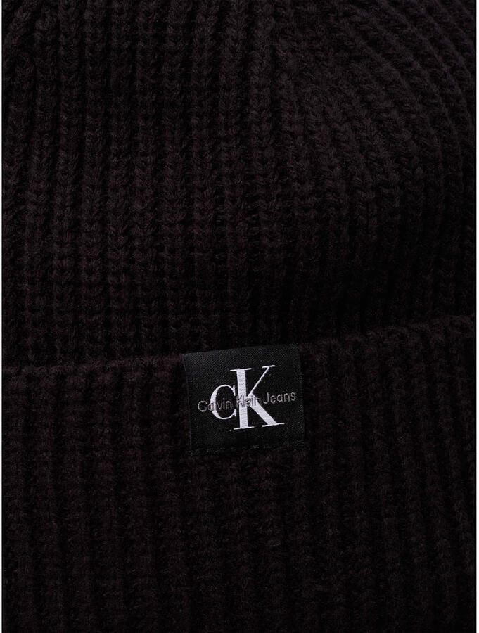Calvin Klein Zwarte hoeden met iconisch logo Black Unisex