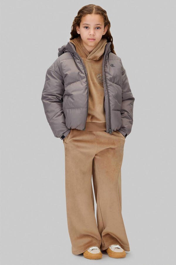 Calvin Klein fluwelen hoodie + broek lichtbruin