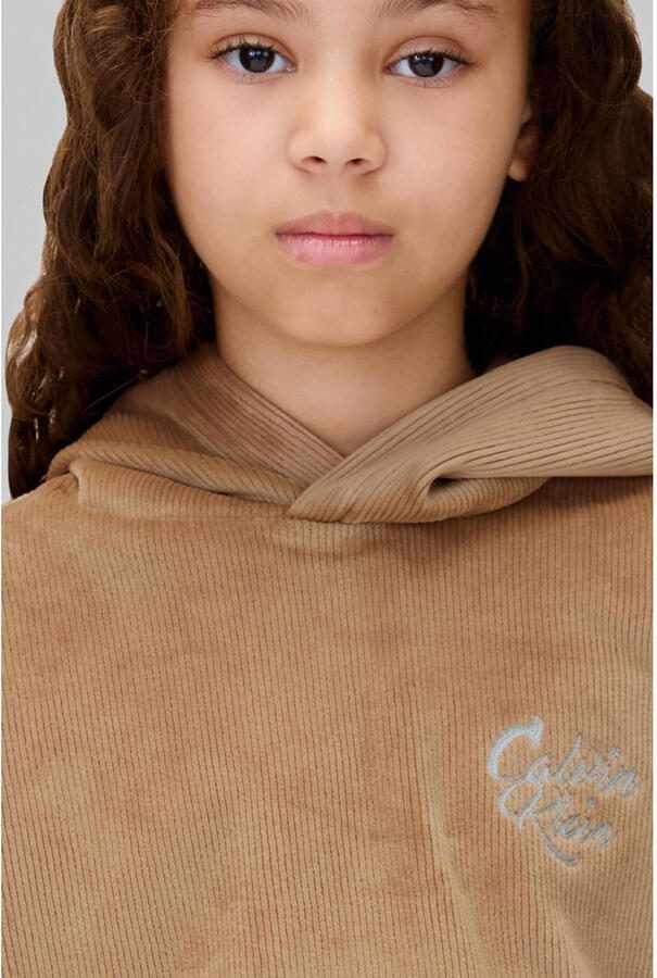 Calvin Klein fluwelen hoodie + broek lichtbruin - Foto 2