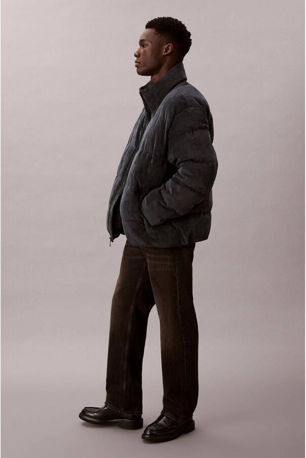 Calvin Klein Jeans Gewatteerd jack van corduroy met opstaande kraag en labelstitching