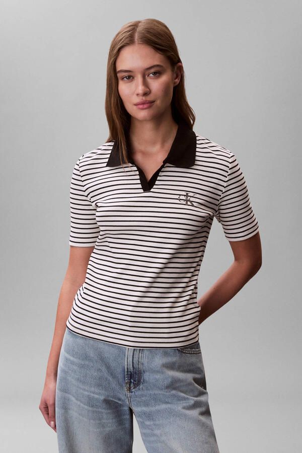 Calvin Klein Jeans slim fit poloshirt met label-stitching - Foto 1